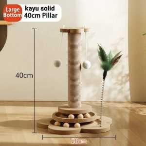tiang garukan kucing dengan kayu sisal dari kayu pinus 4in1 40x28