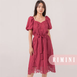RIMINI - Dress Wanita Gaun Lengan pendek Puff Squareneck Jumbo - Odina Dress 85658