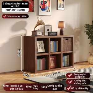 FWTDF | Tủ Sách Kệ Lưu Trữ 8 Ô Walnut Wood