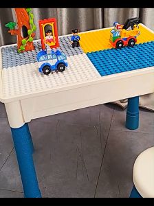 Meja Blok Bangunan Multifungsi Meja Belajar dengan Kursi Meja Bermain Pasir Mainan Building Blocks