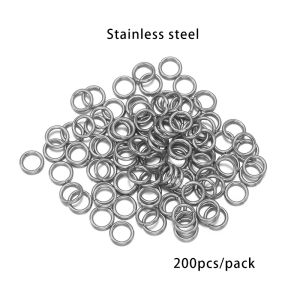 100-200pcs/lot 3-10mm Stainless Steel Jump Rings Single Loop Split Rings Connectors For DIY Jewelry Making Findings Accessories