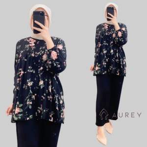 Flora oneset setelan tunik wanita oneset jumbo setelan jumbo oneset rayon terbaru setelan rayon