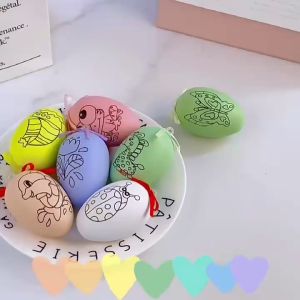 DIY Coloring Easter Egg Handmade Painting Egg Simulation Egg Toys with Coloring Material Pen Set