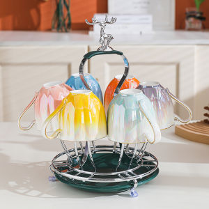 Accessible Luxury Good-looking Water Cup Suit Mug Ceramic Water Cup For Home Cup Set Family Living Room Hospitality Tea Cup