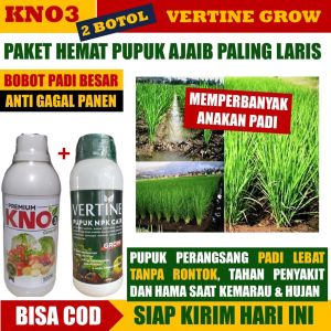 [PUPUK TERBAIK] 1 Botol KNO3 PREMIUM & 1 VERTINE Grow Pupuk Kalsium Anakan Padi Obat Layu Kuning Kerdil Anakan Padi Obat Bulir Anakan Padi Kuning Akar Gada Padi Pupuk Penyakit padi Bulir Hampa Kosong Pupuk Padi Terbaik Musim Kemarau dan Hujan