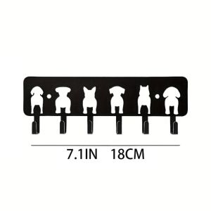 CIFbuy | CIFBUY Cute Puppy Metal Wall Art Key Hooks Garage Hanger Functional Mural Kitchen Bathroom Door Decor