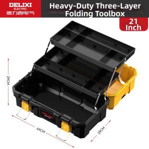 DELIXI | Industrial-Grade Large Capacity Folding Tool Box for Electricians