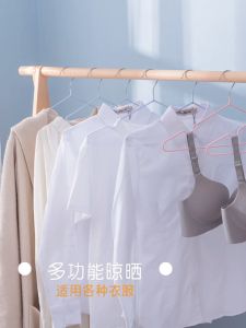 ไม้แขวนเสื้อ ไม้แขวนเสื้อสแตนเลส ไม้แขวนเสื้อผู้ใหญ่ ไม้แขวนเสื้อกันลื่น เคลือบด้วย ไม้แขวนเสื้อซีลีโคน 10ชิ้น