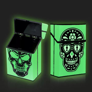 Glow In The Dark Luminous Cigarett Case Box Cover Skull Poker Cigarett Herb Tobacc Box Holder Case Plastic Cigarett Box Case