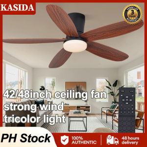 KASIDA 42inch ceiling fan with light modern 3 colors lights 6 Speeds ceiling fan 5 blades big ceiling fan with led light with remote control dc motor ceilings fan heavy duty ceiling lights with fan for dining room living room bedroom