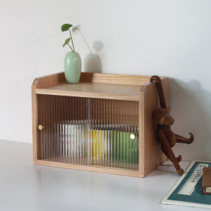 Hộp Đựng Đồ Bằng Gỗ Zakka Để Bàn Để Đựng Đồ Trang Điểm Nước Hoa Khung Ảnh Ngăn Chặn Bụi Hộp Đựng Đồ Dùng Văn Phòng Phẩm Hộp Đựng Đồ Dùng Gia Đình