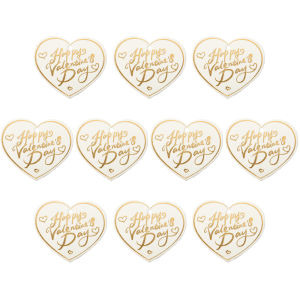 100pcs Valentines Day Gift Tags Golden Print Lettering Heart-Shaped "Happy Valentines" Style Paper Hang tags for Gift Wrapping