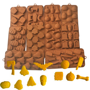 Silicone Chocolate Mold Halloween Mold Skull Ghost Pumpkin Witch Design Cake Molds Halloween Candy Mold Dessert Decorating Tools