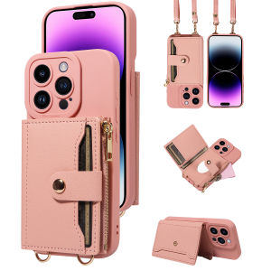 Faux Leather Phone Case for Samsung Galaxy A12 A13 A14 A15 A22 A32 A34 A50 A54 A71Crossbody Anti-Drop Wallet Design with Mirror