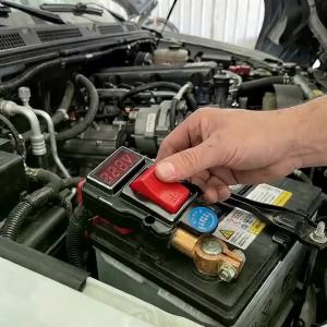 Car Battery Disconnect Switch 1 Set Power-Off Switch Equipped With Voltage Digital Display Can Rotate Anti-Theft Tool