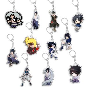 Bandai | For Naruto Yakushi Kabuto Uchiha Sasuke Uchiha Itachi Deidara Acrylic Selfmade Cartoon Anime Keychain Pendant Toy Gift 5cm