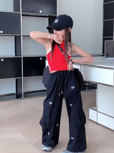 ⚡ พร้อมส่ง ⚡กางเกงคาร์โก้เด็กผู้หญิง กางเกงเด็กเด็กผู้หญิง เวอร์ชั่นเกาหลี แฟชั่นสบายๆ ทรงหลวม เกาหลี 7-15ปี