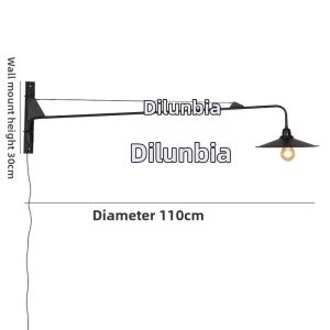 DILUNBIYA | Vintage Minimalist Design-oriented Wiring-free Swivel-arm Pendant Wall Lamp