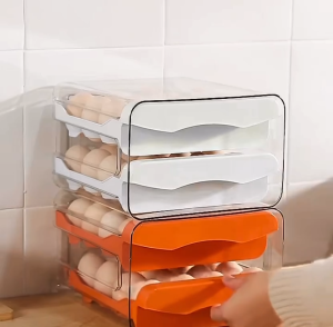 Tempat Telur 2 Tingkat Egg Storage Box Organizer / Rak Telur 2 Susun Kotak Telur / Box Penyimpanan Telor Rak Serbaguna / Wadah Penyimpanan Telur