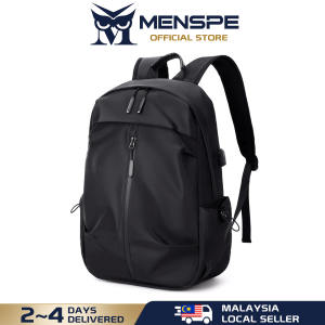 MENSPE Men Backpacks Men Shoulder Bags USB Charging Backpack Laptop Backpacks Casual Travel School Bags Dacron Solid Color Backpack Lightweight Zipper Handbags Waterproof Large Capacity Bag for Men Male
