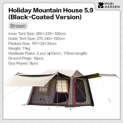 MOBI GARDEN Camping Automatic Tent Instant Tent Waterproof Black Coating Outdoor 2-3 Person Anti-UV