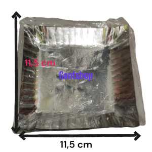 Piring kertas kotak silver isi 10 pcs