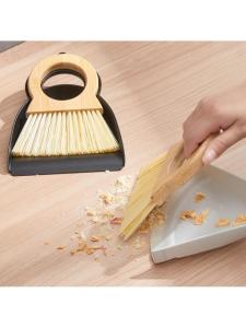 Wooden Desktop Cleaning Broom for Tile Grout Sweeping Keyboard Brush Dust Removal Soft Bristle Brush Dustpan Garbage Shovel