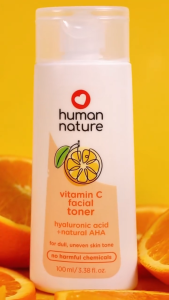 Human Nature Vitamin C Facial Toner 100ml | Hyaluronic Acid + Natural AHA for Dull Uneven Skin Tone