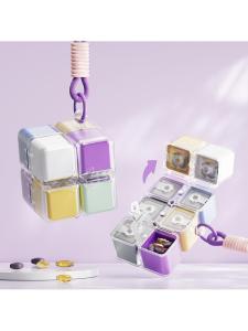 กล่องเก็บยาแบบพกพาพร้อมเชือกผูกแบบหีบหัวเข็มขัดแบบติดผนัง กล่องแบ่งยา 7 วัน หีบหัวเข็มขัดแบบหุ้มล็อคสำหรับเก็บยา