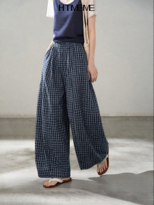 HTMEME | Retro Check Loose Lounge Pants Summer