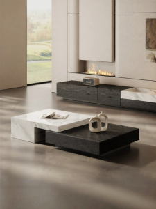 Luxury Stone Natural Italian Elegant Stretch Storage Rectangular Marble Coffee Table