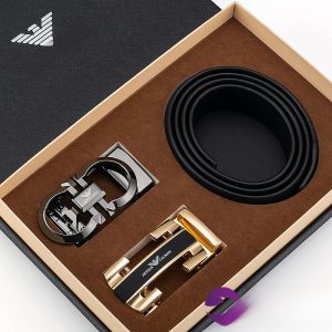 เข็มขัดผู้ชายหรูหราหนังลูกวัวแท้หัวเข็มขัดอัตโนมัติ สไตล์ลำลอง หนัง เข็มขัดสําหรับหนุ่มสาวและวัยกลางคน EABBRIO REIMAN