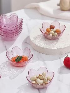 Stackable Flower Shaped Clear Plastic Bowls Reusable BPA Free for Serving Fruits Salad Kids Snack Party Gathering