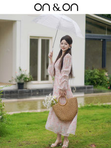 ON&ON | Elegant Floral Slim Fit V-Neck Womens Dress