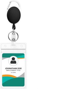 2 pcs Heavy Duty Retractable Badge Holder with Belt Clip Keychain and Waterproof Vertical ID Card Holder