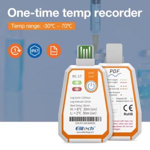 -30℃~70℃ USB Temperature Recorder Single-use Temperature Data Logger Cold-chain Refrigerated Warehouse Logger RC-17N with NFC