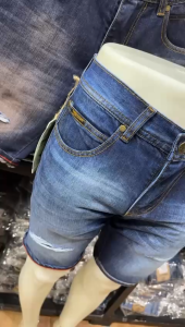 MC WISCER Celana Pendek Pria Jeans Model Sobek Kantong Bulat Bahan Denim Tidak Melar Skinny Distro