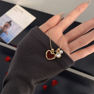 สร้อยข้อมือรูปหัวใจหยดน้ำมันดีไซน์เรียบง่ายแบบปรับได้สำหรับเด็กผู้หญิง เครื่องประดับแฟชั่นแบบอเนกประสงค์ สร้อยข้อมือแบบคล้องคอแบบติดกระดูกไหปลาร้า