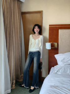 NIHAOKANONG | Quần Jeans Nữ Cao Waist Co Dãn Ôm Sát Kiểu Retro