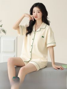 MiiOW | Pure Cotton Summer Sleepwear Womens Loose Fit Short Sleeve Thin Home Clothes Set Breathable Cool Feeling Youth Casual Wear