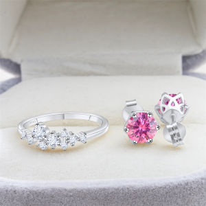 Sparkling 1CT Moissanite stub earring 925 Sterling Silver Ring earrings Perfect Gift for Valentines Day female dating gift