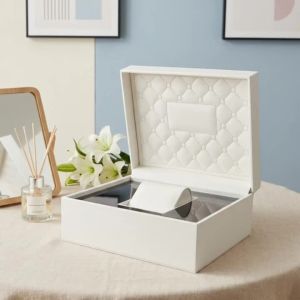 Luxury PU Leather Watch Box Square 1 Slot Jewelry Organizer Display Case for Bracelet Bangle Wrist Watch Gift Storage Holder