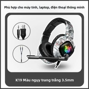 Onikuma K19 chơi game tai nghe Tai nghe có dây tiếng ồn hủy bỏ tai nghe stereo với Mic