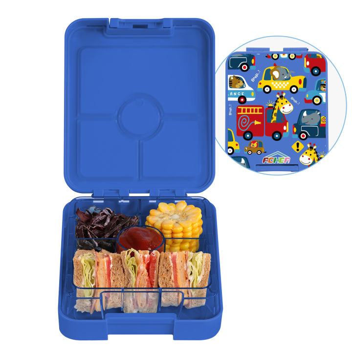 Aohea Bento Lunch Box for Kids 4 Compartment Lunch Containers Kids Leak