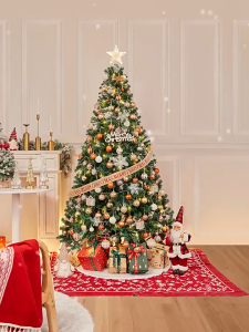 OUTDOORMORE 2025 New Super Thick Christmas Tree 4/5/6/7/8FT PVC Green Artificial Pine Christmas Tree