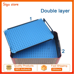 Aluminium Alloy Sterilization Tray Case Box Double Layer Case Disinfection Box with Silicone Pad