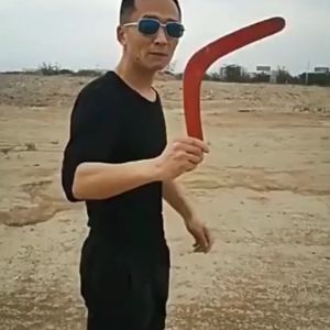 Wooden Boomerang Classic V Shape Frisbee Flying Saucer Toys Outdoor Toy