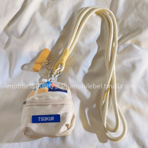 Internet Celebrity Ins Milk White Bag Coin Pocket Phone Case Lanyard Ornament Coin Pocket Pendant Durable Portable Nylon Rope Wrist Strap Long Crossbody Rope out Neutral Neck Hanging Hanging Shoulder Side Hanging