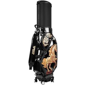 PGM GOLF | Rigid Expandable Zodiac Horse Airline Approved 4-Wheel Golf Bag