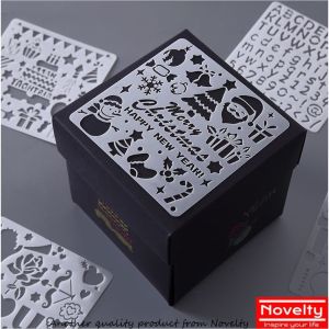 5 Pcs/Set DIY Cutout Painting Template Childrens DIY Hand  Album Theme Lace Ruler Drawing Board Stencil Decoration